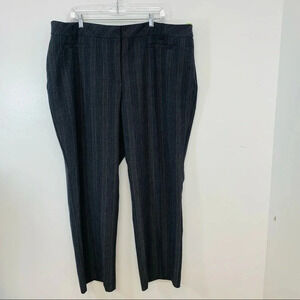 Roz & Ali Pants Woman 22 Gray Print Straight Leg Trousers Front Zipper‎ Career